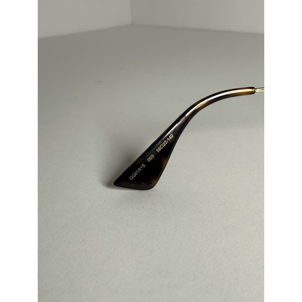 Gucci GG0061S Round Sunglasses Gold Green Red Gradient Lens 60mm Italy Bee - Picture 12 of 13
